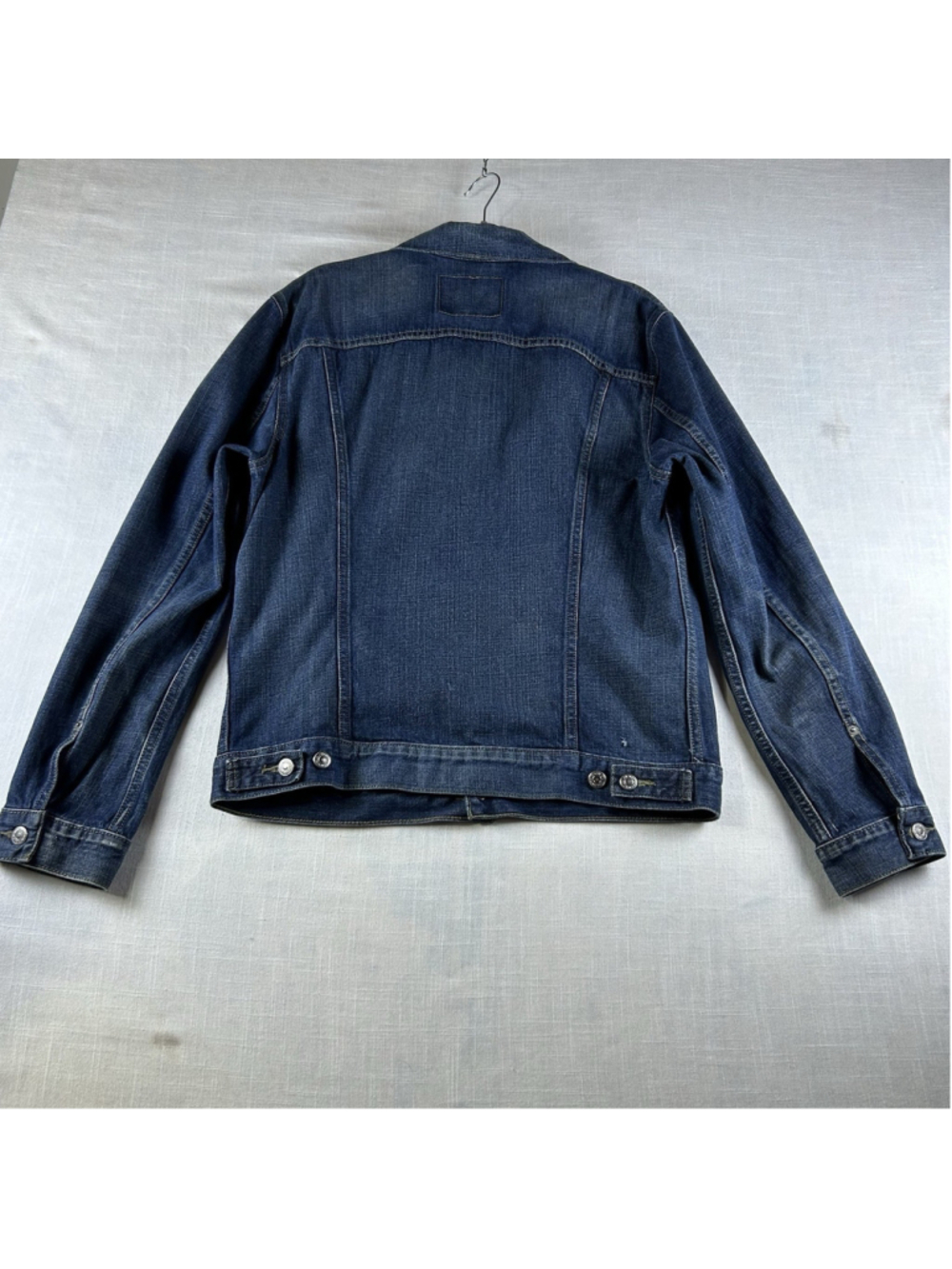 Levi Strauss & Co. Dark Blue Jean Trucker Jacket, Button Front, Pockets, XL - Picture 9 of 11